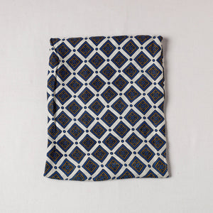 Blue - Ajrakh Modal Silk Precut fabric - (1 meter)