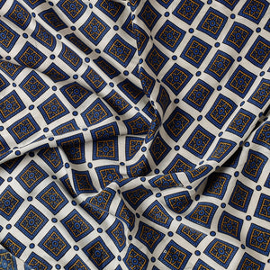 Blue - Ajrakh Modal Silk Precut fabric - (1 meter)