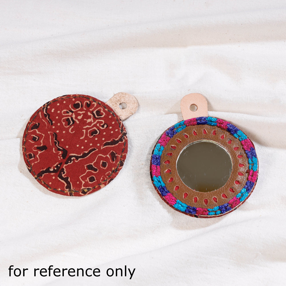 Black - Handcrafted Kutch Hand Mirror (small)