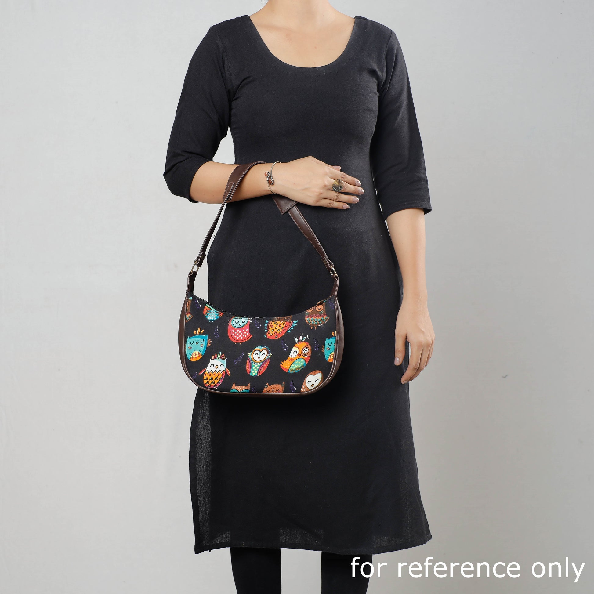 Black - Kutch Handcrafted Silk Shoulder Bag