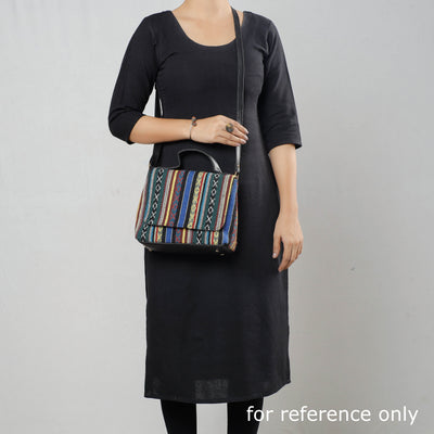 Black - Kutch Handcrafted Woven Cotton Sling Bag
