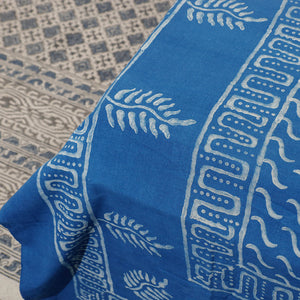 Blue - Akola Block Printing Jhiri Pure Handloom Cotton Single Bedcover (94 x 59 in)