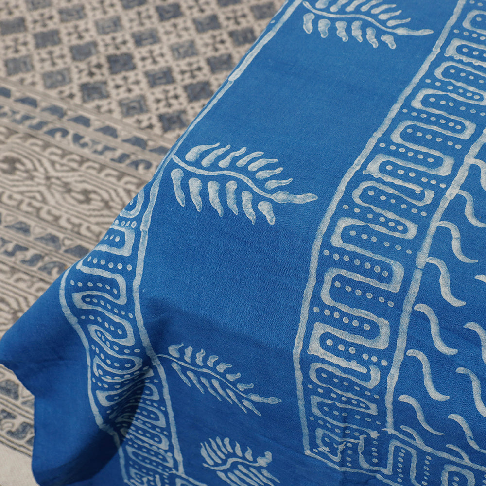 Blue - Akola Block Printing Jhiri Pure Handloom Cotton Single Bedcover (94 x 59 in)