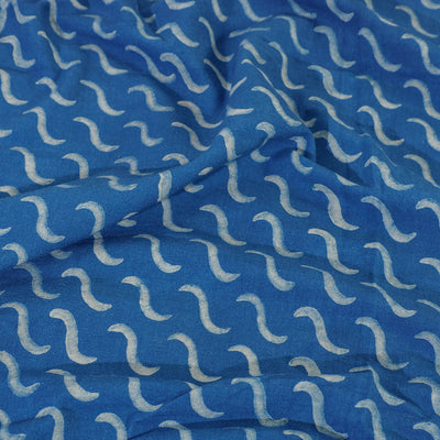 Blue - Akola Block Printing Jhiri Pure Handloom Cotton Single Bedcover (94 x 59 in)