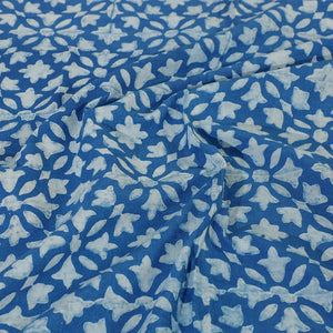 Blue - Akola Block Printing Jhiri Pure Handloom Cotton Single Bedcover (94 x 59 in)