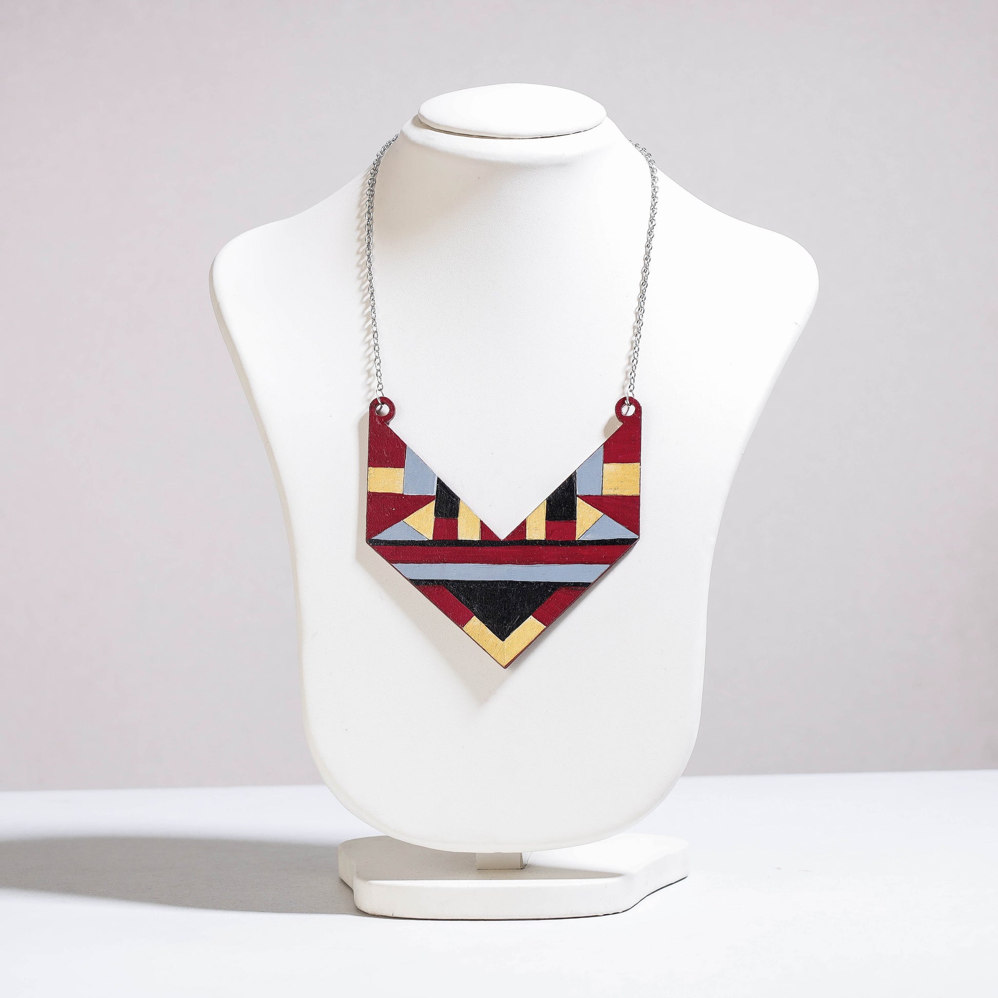 Bella - Modern Art Handpainted Wooden Necklace