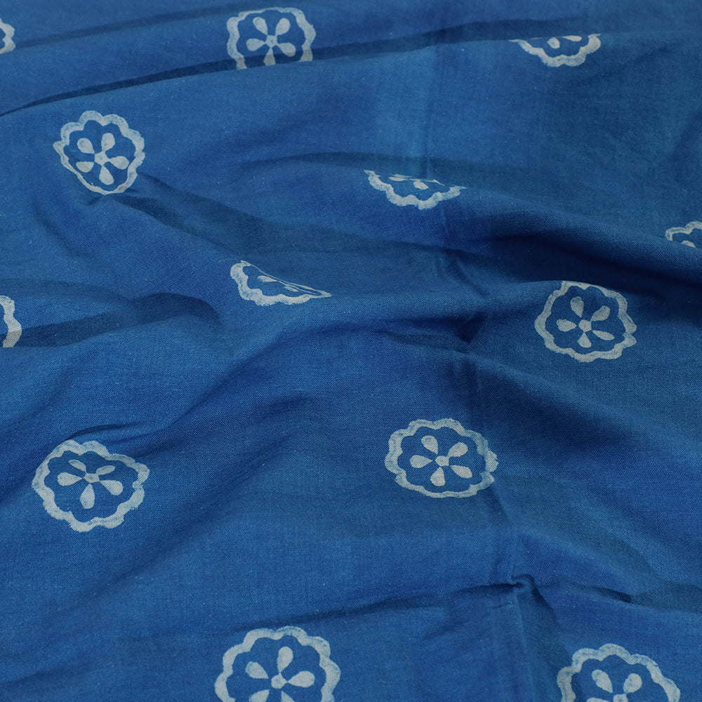 Blue - Akola Block Printing Jhiri Pure Handloom Cotton Single Bedcover (94 x 59 in)