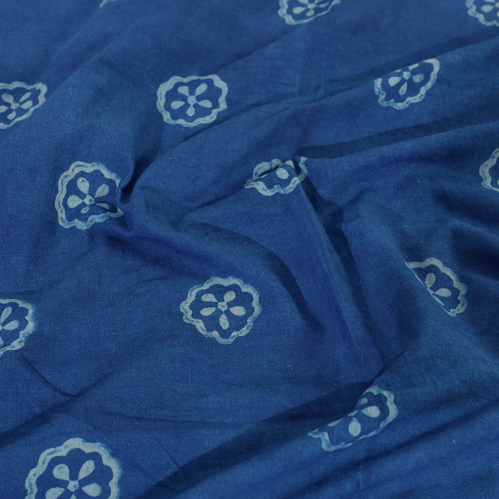 Blue - Akola Block Printing Jhiri Pure Handloom Cotton Single Bedcover (94 x 59 in)