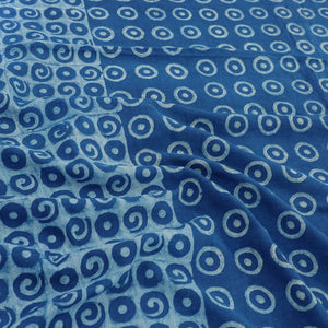 Blue - Akola Block Printing Jhiri Pure Handloom Cotton Double Bedcover (101 x 86 in)