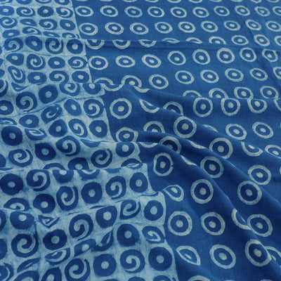 Blue - Akola Block Printing Jhiri Pure Handloom Cotton Double Bedcover (101 x 86 in)
