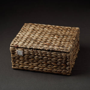 Brown - Handcrafted Organic Water Hyacinth Basket (9 x 8 in)
