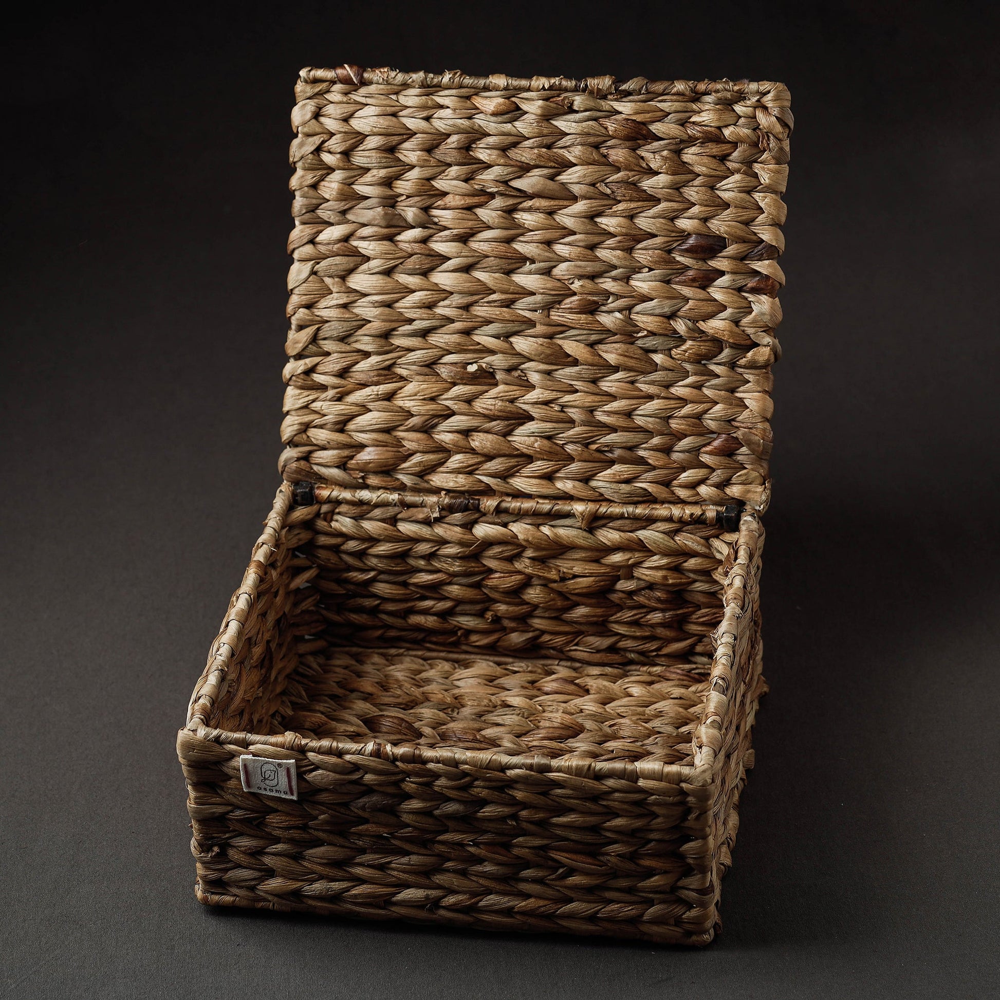 Brown - Handcrafted Organic Water Hyacinth Basket (9 x 8 in)