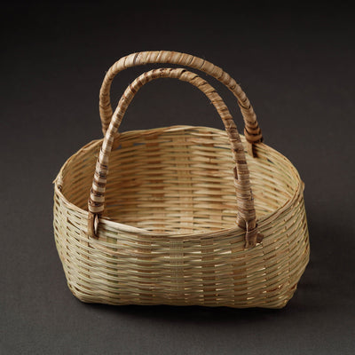 Beige - Handcrafted Organic Water Hyacinth Multipurpose Basket (7 x 7 in)