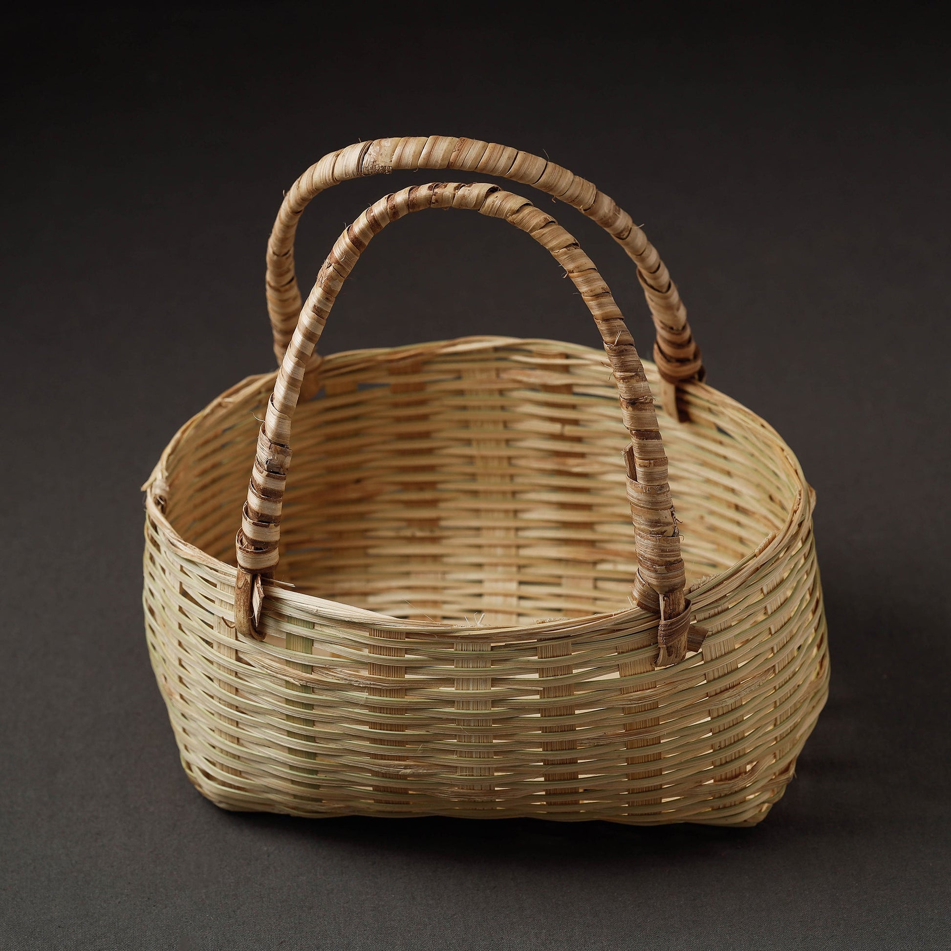 Beige - Handcrafted Organic Water Hyacinth Multipurpose Basket (7 x 7 in)
