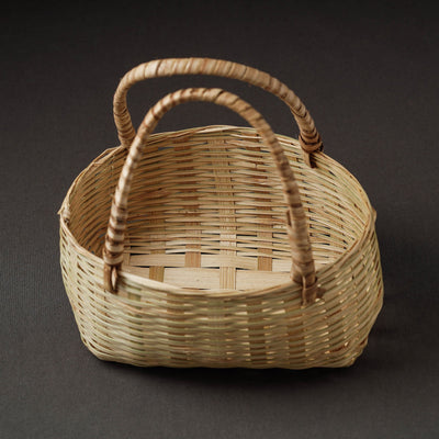 Beige - Handcrafted Organic Water Hyacinth Multipurpose Basket (7 x 7 in)