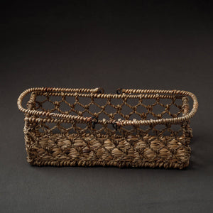 Brown - Handcrafted Organic Water Hyacinth Plush Basket (12 x 4 in)