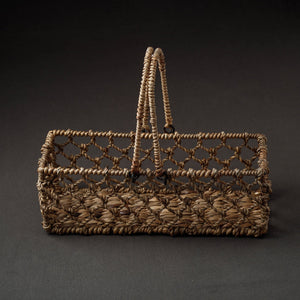 Brown - Handcrafted Organic Water Hyacinth Plush Basket (12 x 4 in)