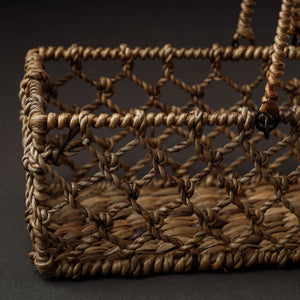 Brown - Handcrafted Organic Water Hyacinth Plush Basket (12 x 4 in)