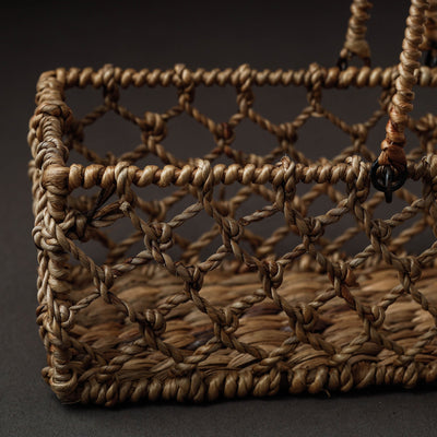 Brown - Handcrafted Organic Water Hyacinth Plush Basket (12 x 4 in)