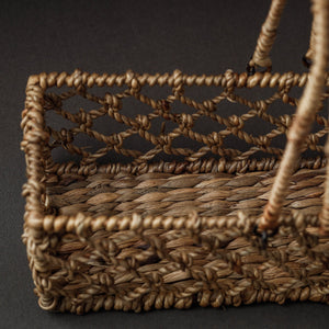 Brown - Handcrafted Organic Water Hyacinth Plush Basket (12 x 4 in)