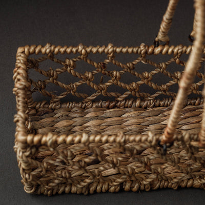 Brown - Handcrafted Organic Water Hyacinth Plush Basket (12 x 4 in)
