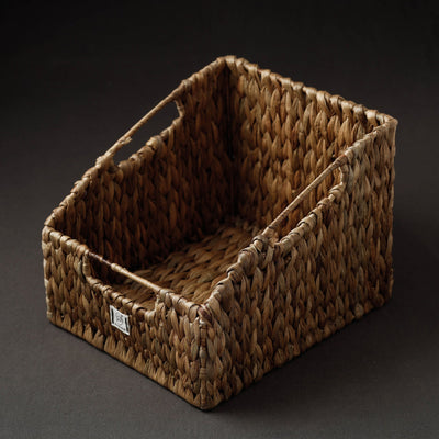 Brown - Handcrafted Organic Water Hyacinth Pantry Basket (10.5 x 8 in)