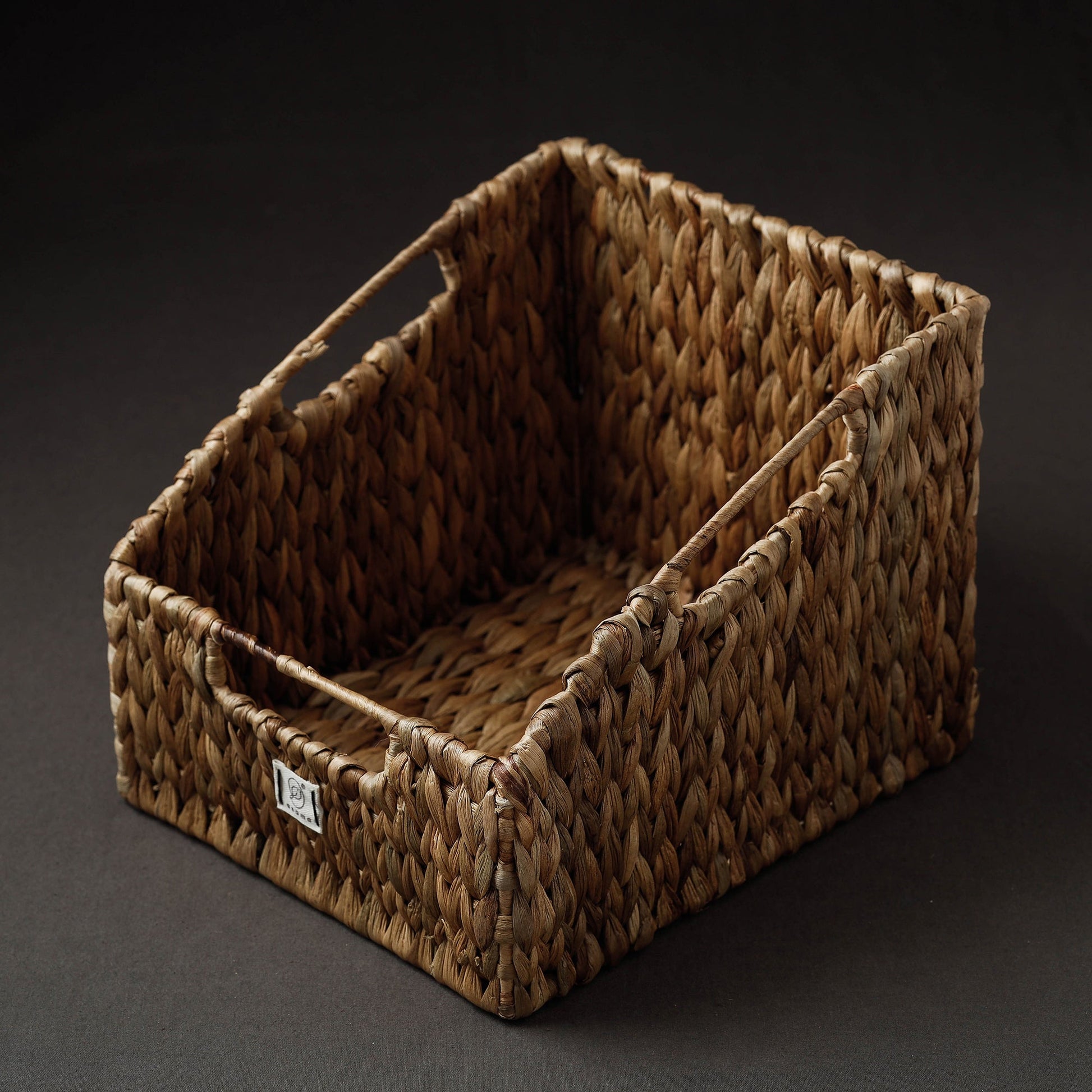 Brown - Handcrafted Organic Water Hyacinth Pantry Basket (10.5 x 8 in)