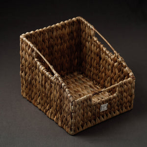 Brown - Handcrafted Organic Water Hyacinth Pantry Basket (10.5 x 8 in)