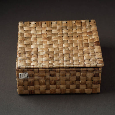 Brown - Handcrafted Organic Water Hyacinth Basket (9 x 8 in)