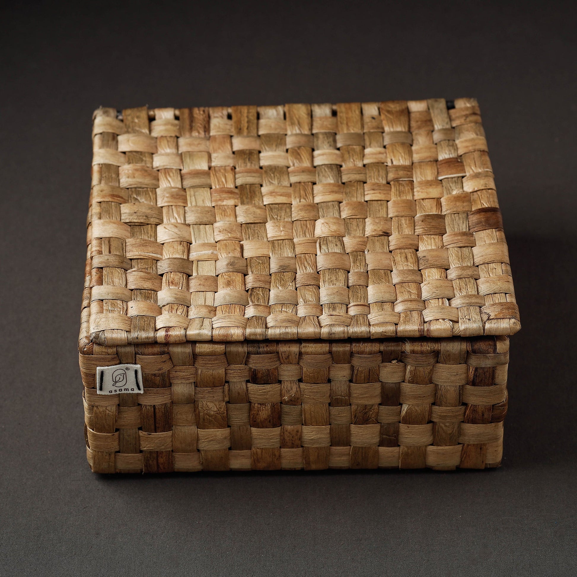 Brown - Handcrafted Organic Water Hyacinth Basket (9 x 8 in)