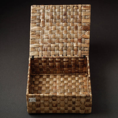 Brown - Handcrafted Organic Water Hyacinth Basket (9 x 8 in)