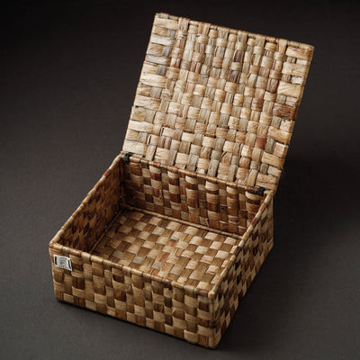 Brown - Handcrafted Organic Water Hyacinth Basket (9 x 8 in)