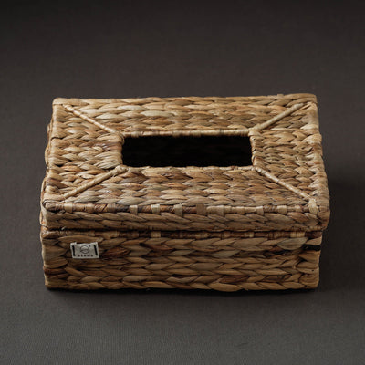 Brown - Handcrafted Organic Water Hyacinth Tissue Box (10 x 6.5 in)