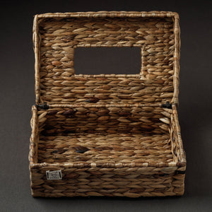 Brown - Handcrafted Organic Water Hyacinth Tissue Box (10 x 6.5 in)