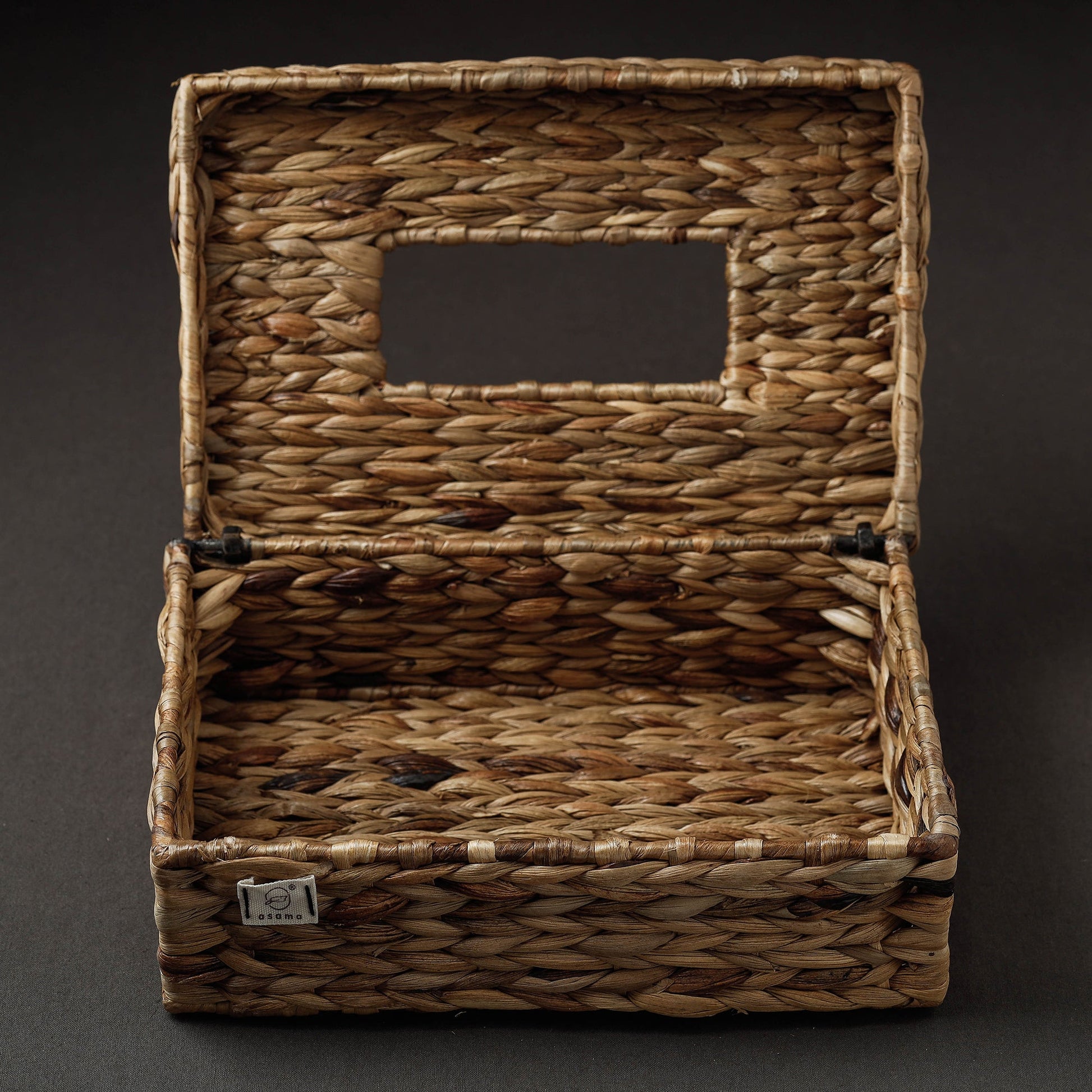 Brown - Handcrafted Organic Water Hyacinth Tissue Box (10 x 6.5 in)
