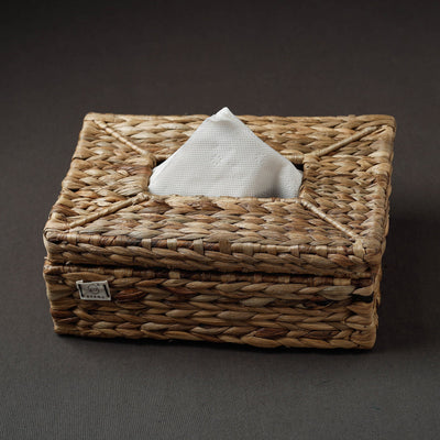 Brown - Handcrafted Organic Water Hyacinth Tissue Box (10 x 6.5 in)