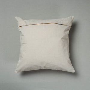 Brown - Pipli Applique Work Cotton Cushion Cover (16 x 16 in)