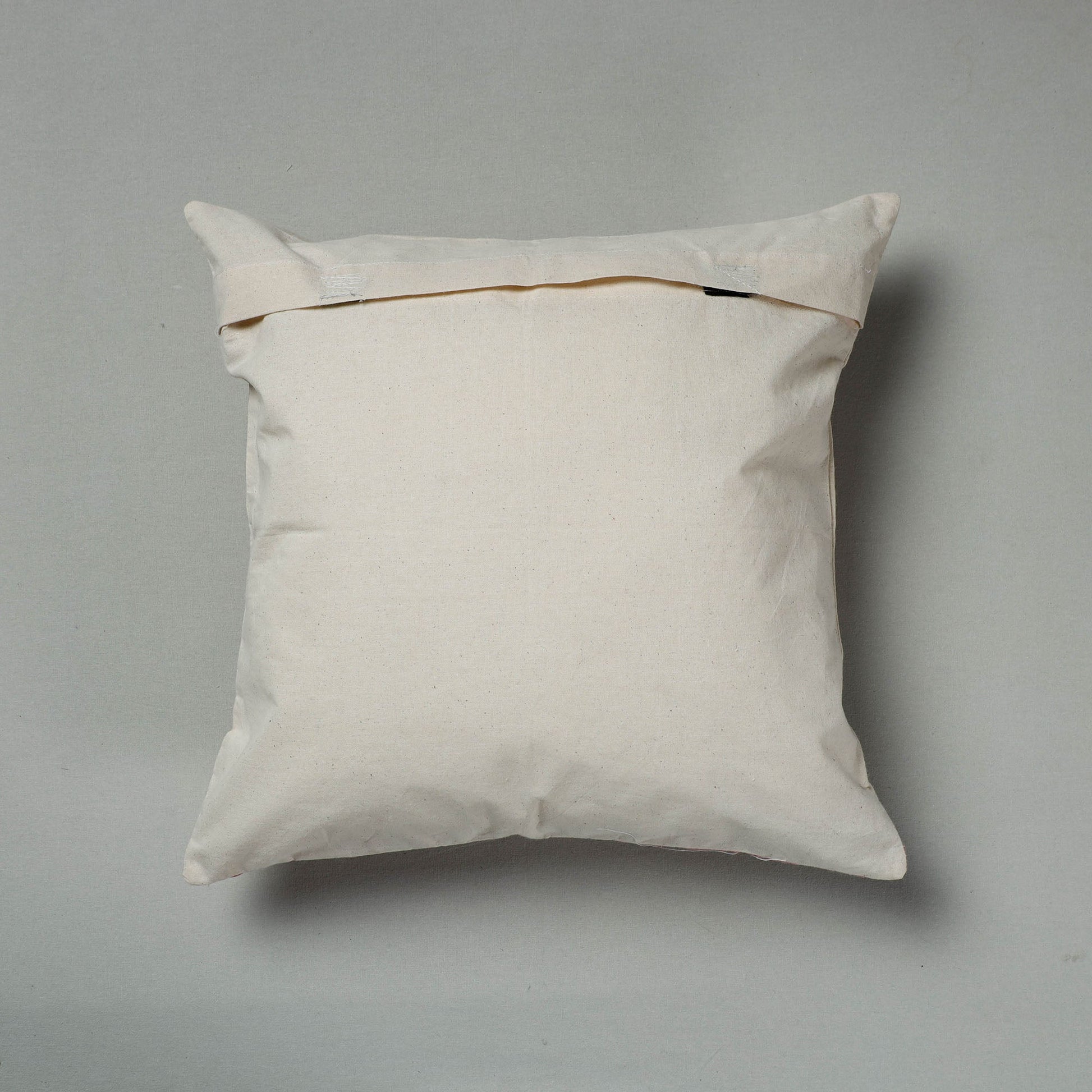 Brown - Pipli Applique Work Cotton Cushion Cover (16 x 16 in)