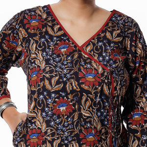 Black - Bagru Block Printed Cotton Long Kurta