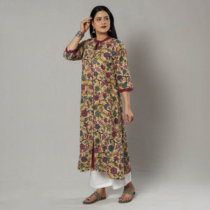 Beige - Kalamkari Printed Cotton Kurta
