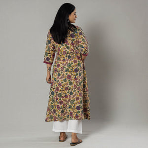 Beige - Kalamkari Printed Cotton Kurta