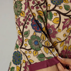 Beige - Kalamkari Printed Cotton Kurta