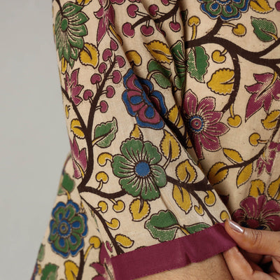 Beige - Kalamkari Printed Cotton Kurta