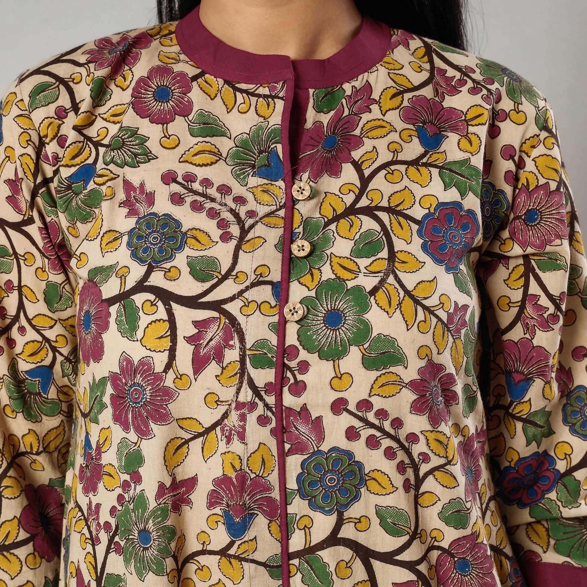 Beige - Kalamkari Printed Cotton Kurta