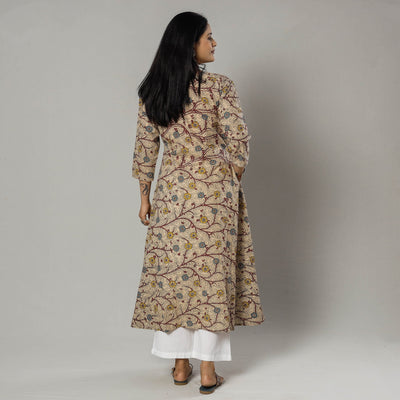 Beige - Kalamkari Printed Cotton Kurta