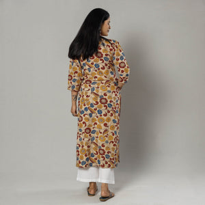 Beige -  Kalamkari Printed Cotton Kurta