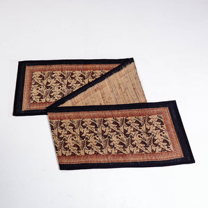 Black - Beige - Special Natural Bamboo Bagh Block Printing Table Runner