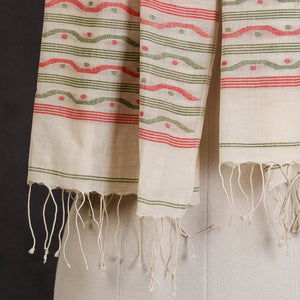 Beige - Dhakai Muslin Jamdani Handwoven Pure Cotton Stole