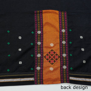 Black - Kasuti Embroidery Khun Silk Cotton Blouse Piece 79