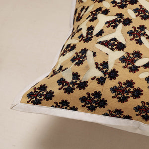 Beige - Cutwork Cotton Applique Cushion Cover (16 x 16 in)